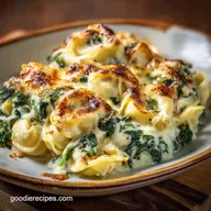 Cheesy Tortellini Spinach Bake: Silky Cream Sauce