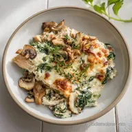 Chicken Spinach Mushroom Oven Dish