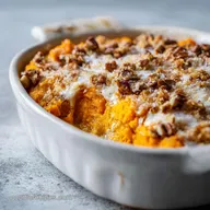 Sweet Potato Casserole with Pecan Topping in 30 Minutes