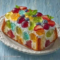 Fluffy Jello Poke Cake for 16 Slices