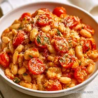 Garlic Parmesan White Beans with Tomatoes