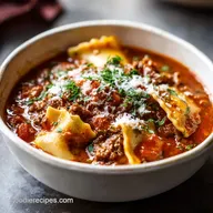 Lasagna Soup: Savory Broth & Cheese