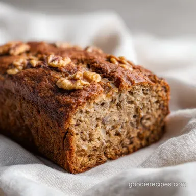 3 Ingredient Banana Bread with Walnuts: Fluffy