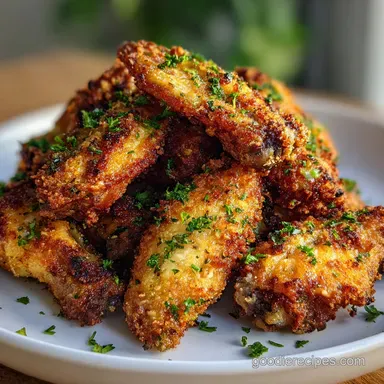 Air Fryer Parmesan Crusted Chicken Wings: Crispy Garlic Parmesan Recipe Recipe Card