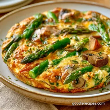 Asparagus Mushroom Frittata in 25 Minutes Recipe Card