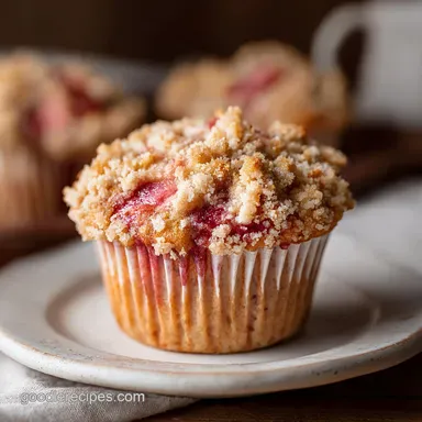 Rhubarb Muffins Recipe with Streusel Topping in 37 Minutes Recipe Card