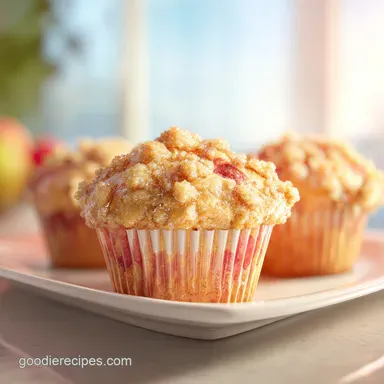 Rhubarb Muffins Recipe with Streusel Topping in 37 Minutes