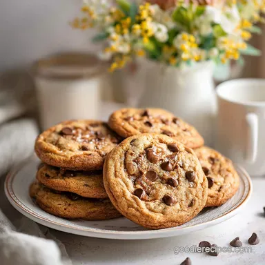 Brown Butter Toffee Chocolate Chip Cookies: Crispy Baked Recipe Card