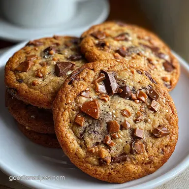 Brown Butter Toffee Chocolate Chip Cookies: Crispy Baked