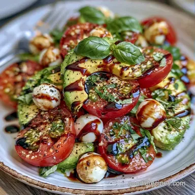Caprese Salad with Avocado in 10 Minutes Recipe Card
