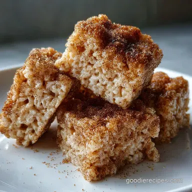 Churro Rice Krispie Treat with Cinnamon - No-Bake Recipe Card