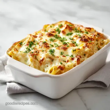 Chicken Alfredo Bake with Broccoli in 45 Minutes Recipe Card