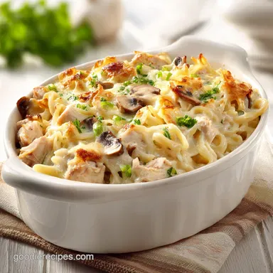 Chicken Tetrazzini with Creamy Mushroom Sauce for 8 Servings Recipe Card