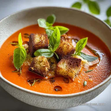 Best Creamy Tomato Basil Soup from Scratch with Garlic Croutons: Oven-Roasted