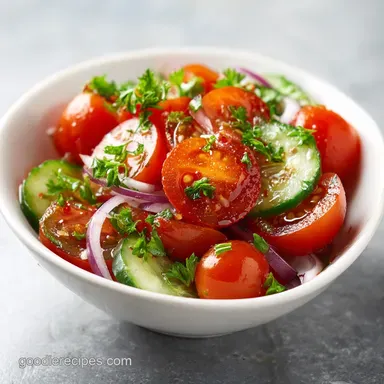Cucumber Tomato Salad in 15 Minutes Recipe Card