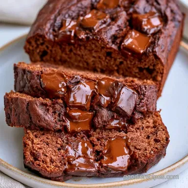 Double Chocolate Banana Bread Loaf Recipe Card