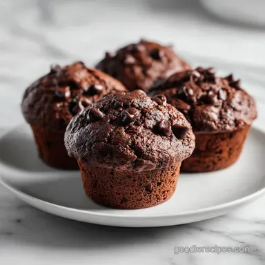 Double Chocolate Chip Muffins in 35 Minutes - Fluffy and Rich Recipe Card