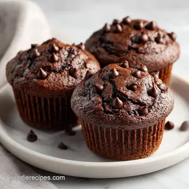 Double Chocolate Chip Muffins in 35 Minutes - Fluffy and Rich