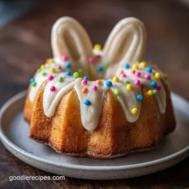 Easter Bunny Cake Recipe for 12 Servings Recipe Card