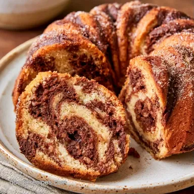 Easy Marble Bundt Cake with Sour Cream Recipe Card