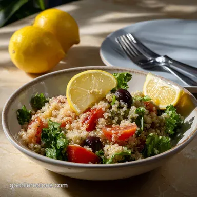easy quinoa salad with lemon vinaigrette in 20 Minutes: Zesty & Al Dente Recipe Card