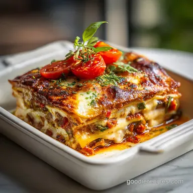 Vegetable Lasagna: Roasted Veggies & White Sauce Recipe Card