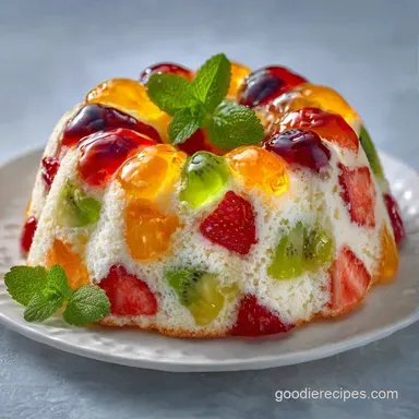 Fluffy Jello Poke Cake for 16 Slices Recipe Card