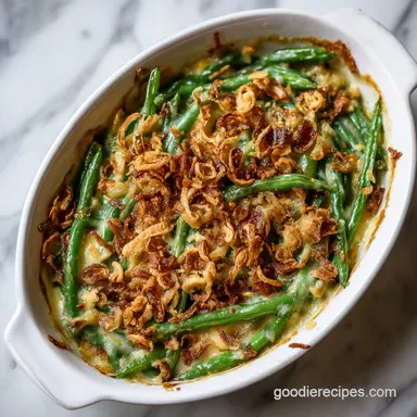 Fresh Green Bean Casserole with Mushrooms Recipe Card