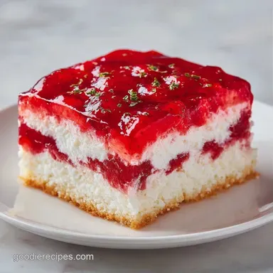 Fresh Strawberry Jello Cake for 12 Slices Recipe Card