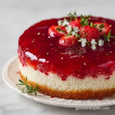 Fresh Strawberry Jello Cake for 12 Slices
