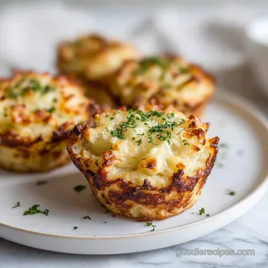 Garlic Parmesan Mashed Potato Cups: Golden Baked Side Dish Recipe Card