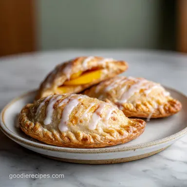 Glazed Peach Hand Pies: 8 Servings of Flaky Fruit Pastry