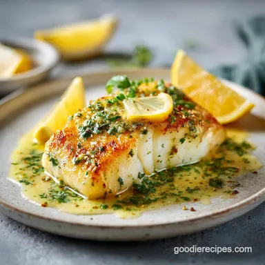 Golden Seared Cod with Herb Butter Sauce in 18 Minutes Recipe Card