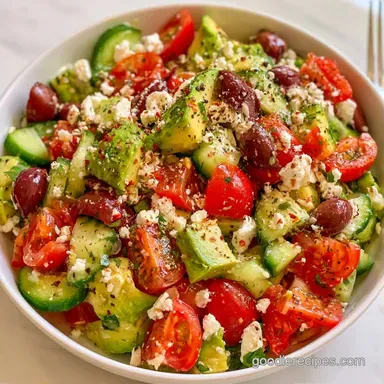 Greek Avocado Salad in 15 Minutes Recipe Card