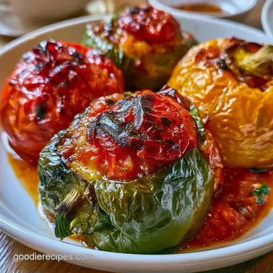 Greek Stuffed Peppers with Ground Beef
