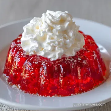 Handmade Jello Poke Cake for 12 Servings Recipe Card