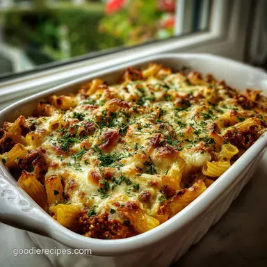 High Protein Cottage Cheese Baked Ziti Ready in 30 Min Recipe Card