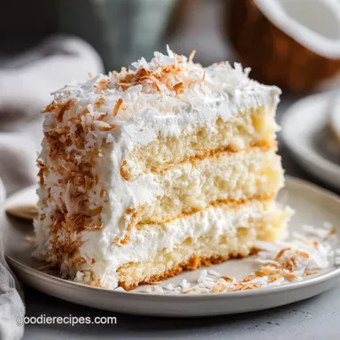 Southern Coconut Cake with Coconut Milk for 12 Servings Recipe Card