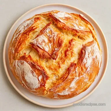 No Knead Crusty White Bread: Crispy Recipe Card