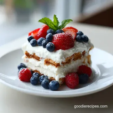 Patriotic 4th of July Dessert Idea with Mixed Berries: 12h Chilled Recipe Card