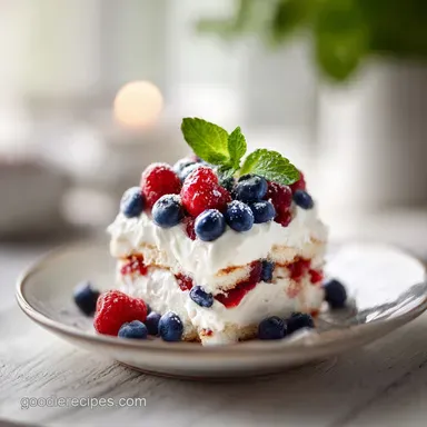 Patriotic 4th of July Dessert Idea with Mixed Berries: 12h Chilled