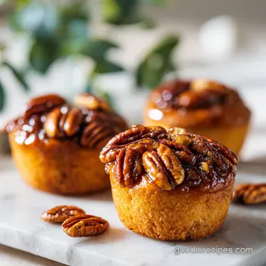 Pecan Pie Cupcakes for 12 Servings: Golden, Moist, Fluffy Recipe Card