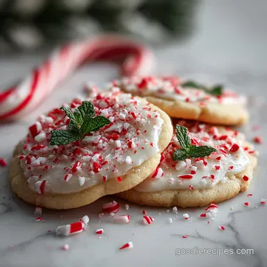Peppermint Sugar Cookies with White Chocolate Dip Recipe Card
