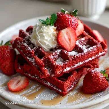 Red Velvet Waffles Recipe for 5 Servings