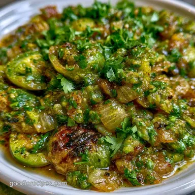 Roasted Green Tomato Salsa for 4 Servings Recipe Card