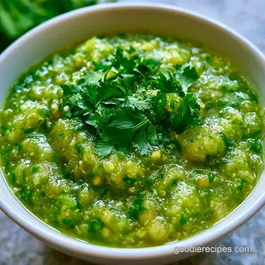 Tomatillo Salsa Verde in 20 Minutes Recipe Card