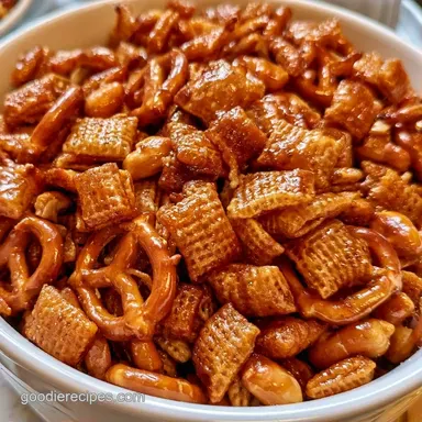 Christmas Chex Mix Savory in 55 Minutes Recipe Card