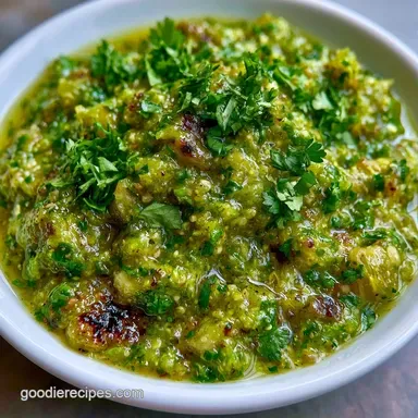 Simple Tomatillo Salsa Recipe for 6 Servings Recipe Card