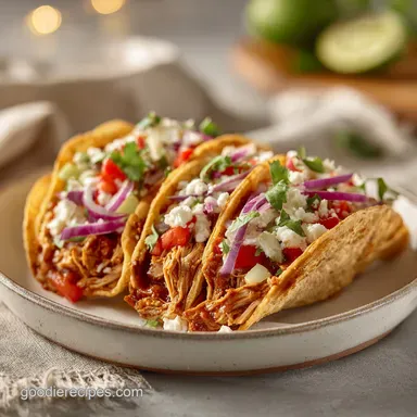 Slow Cooker Pulled Chicken Tacos for 6 Servings