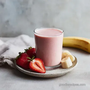 Strawberry Banana Smoothie Recipe in 3 Minutes Recipe Card
